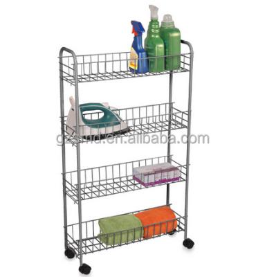 China Garage Wholesale 4 Tiers Metal Folding Laundry Cart for sale