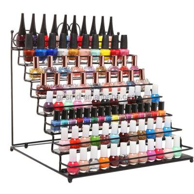 China Nail Polish Wholesale Table Top 8 Tiers Metal Nail Polish Display Stand for sale