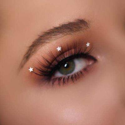 China Cruelty Free Customize Glitter Star Butterfly Splatter Glitter Faux Mink Eyelash Private Label Splatter With Bling Christmas Star Colored Lashes for sale