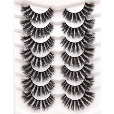 China False 8D Mink Lashes Wispy Lashes Cruelty Free False Eyelashes Fluffy 7 Pairs Pack Long Dramatic Thick Eye Lash Multipack Volume False Eyelashes for sale