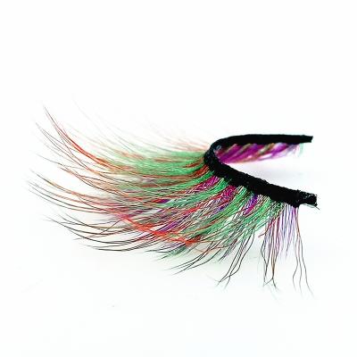 China Party And Festival Natural Colorful Eyelash 3d Colorful Long Lashes Vendor for sale