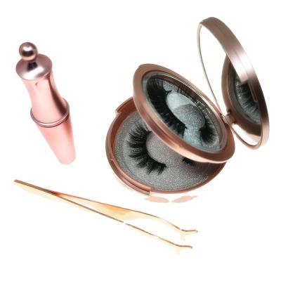 China Natural Sweet Wholesales Magnetic False Mink Eyelashes Vendor With 3D False Eyelashes 5 Magnets for sale