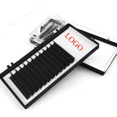 China Safe Wholesale Handmade Korean Silk Lashes Individual Custom Private Label Premium Eyelash Extension for sale