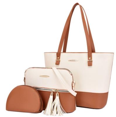 China New Design Three Piece Suit Chest Waterproof Shoulder Bag Toss Bags For Women Shoulder Tote Bag Storage Ladies Leather Handbags for sale