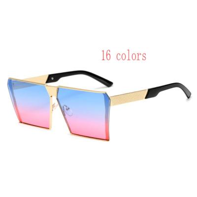 China Big Frame Girls Shades YX052 Fashionable Big Frame Oculos Vintage Street Shades UV400 Sun Glass Oversized One Piece Square Men Driving Sunglasses for sale