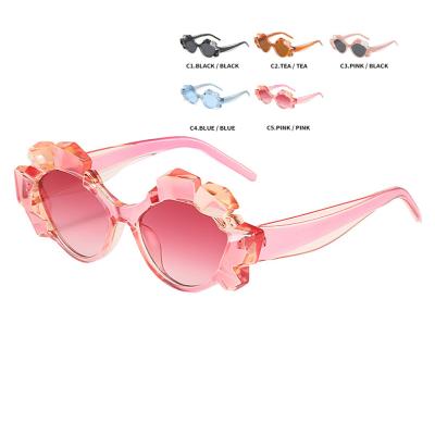 China Hot Selling Irregular Women Diamond Eyeglasses Fashion Luxury Sunglasses Fashion Sun Shades Eyewear Polygonal Glass Sun Glasses YX918 for sale