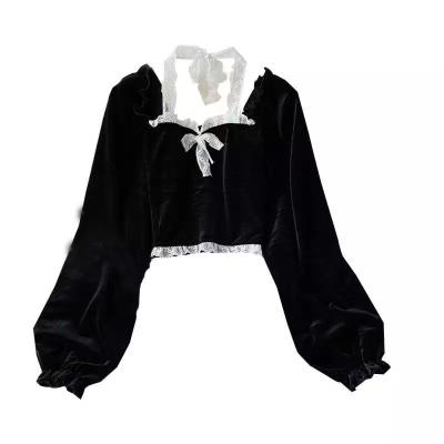 China Breathable Adorable Tops For Women 2021 Off The Shoulder Ladies Crop Top Shirt Clothing Casual Summer Chiffon Blouse Customize Tassel OEM Sea for sale