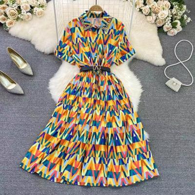 China 2021 Summer New Washable Women's Fashion Temperament Contrast Floral Butterfly Sleeve Knot Side Ruffle Trim Wrap Dress for sale