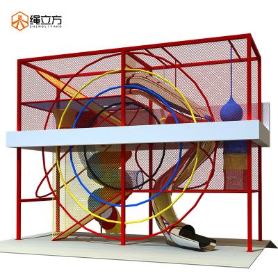 China 5years+ tree trampoline net rope trampoline amusement park cube rope net equipment amusement equipment for sale