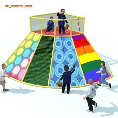 China Mushroom Climbing Paradise Equipment Unpowered Nylon ROPECUBE Indoor Rainbow Kids Climbing Net Kids Playground for sale