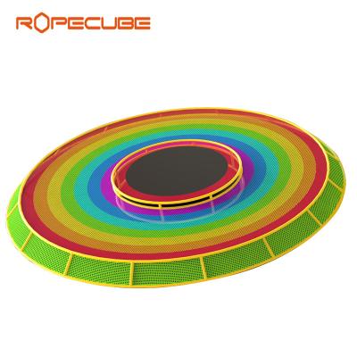 China ROPECUBE Rainbow Nylon Rope Net Playground Kids Climbing Net Professional Outdoor Rope Trampoline Baby Play Park for sale