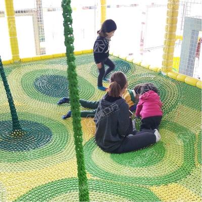 China ROPECUBE Rainbow Nylon Rope Net Playground Kids Climbing Rope Net Indoor Playground Trampoline Indoor Park for sale