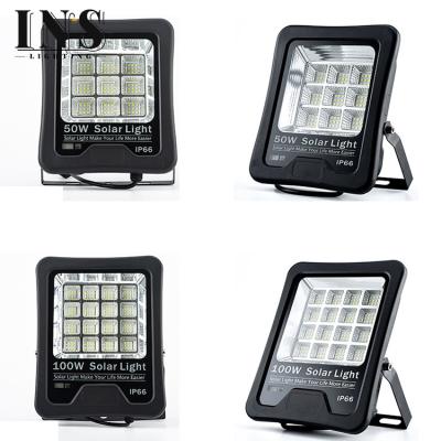 China High Brightness INSPIRE Solar Flood Light 100w 200w Garden Led Floodlight Outdoor Flood Light With Remote Controller for sale