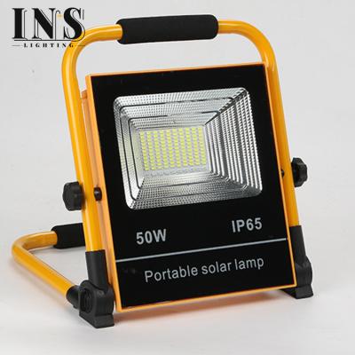 China 2021 Hot Selling High Brightness ABS Floodlight CE ROHS IP65 50w 100w Housing LED Solar Flood Light for sale