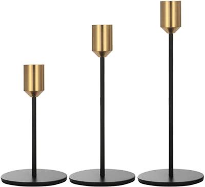 China European Hot Sale Candlestick Holder Gold Candlestick Holders Brass Tapered Metal for sale