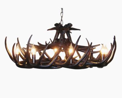 China Retro Vintage Industrial American Style Resin Deer Horn Lamps Antlers Chandelier For Home for sale