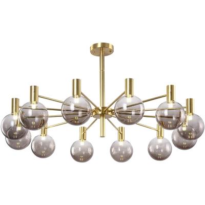 China Modern Hanging Chandeliers Bubble Crystal Pendant Light Glass Ceiling Lamp Fixtures Gold Contemporary Home Decorative Luxury Metal for sale