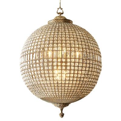 China Contemporary hot sale high quality round crystal ball led pendant light for sale