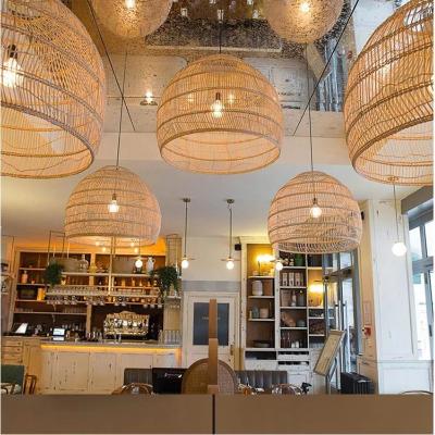 China Post Modern Shade Rattan Pendant Light|Lamp Dining Decorative Bamboo|Restaurant Woven Chandelier|Pendant Light Rattan for sale