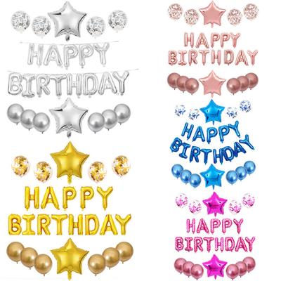 China Foil Good Quality Wholesale Various Colors Stars Available Foil Happy Birthday Decoration Balloons for sale