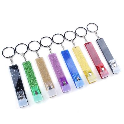 China Plastic Customized Key Chain ATM Card Grabber Door School Bus Decorative Contactless Acrylic Bank Card Puller For Long Nails for sale