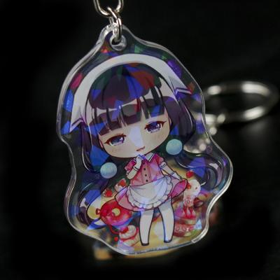 China Factory Sale Plastic Cartoon Anime Small Transparent Creative Pendant Custom Printed Acrylic Key Chain for sale