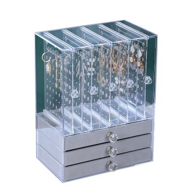 China Stocked Custom Design Good Material Clear Ring Necklace Acrylic Jewelry Box for sale