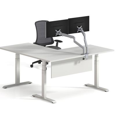 China (Size) L Shape Desk Sit Stand Height Adjustable Intelligent Large Corner Computer Electric Standing Desk for sale