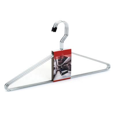 China Strong Metal Wire Hangers Silver Color Galvanized Laundry Wire Hangers for sale