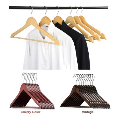 China Best Products Modern Selling Adults Suit Wooden Coat Hanger With Anti Slip Pants Bar for sale