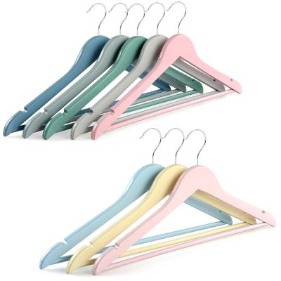 China Supplier LINDON wholesale color modern rated wood hanger, suit hangers with panty bar for sale