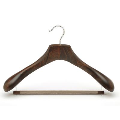 China Custom extra shoulder size antique luxury brand Japan DISPLAY export coat suit wooden hanger for sale