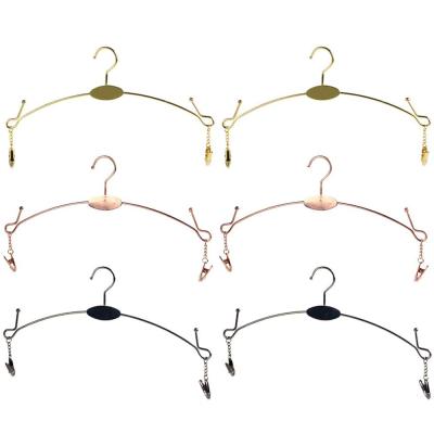 China Modern durable LINDON fashion lingerie store display metal underwear bra hanger with clips for sale