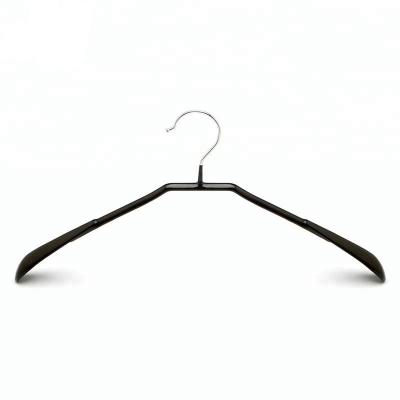 China Supplier LINDON Modern Rated Metal Shoulder PVC Coat Clothing Hanger Thick Black for sale