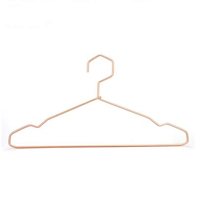 China New Scandinavian Light Weight Rose Gold Aluminum Alloy Metal Luxury Wire Cloth Hanger For Clothes for sale