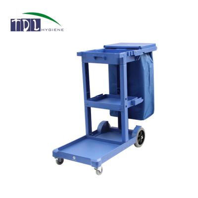 China PP Plastic Household Janit Cleaning Cart With Dustpan Holder for sale