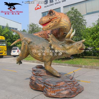 China Amusement Park Theme Park Playground Museum Outdoor Fighting T-rex Triceratops Dinosaurs FO Animatronic Sale for sale