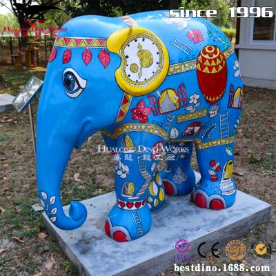 China Park Outdoor Life Size Fiberglass Animal Animal Model Fiberglass Elephant Sculptures For Museum for sale