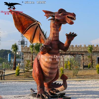 China Amusement Park Theme Park Playground Museum Theme Park Flying Dragon Animatronic Resin Dragons Model With Remote Control for sale