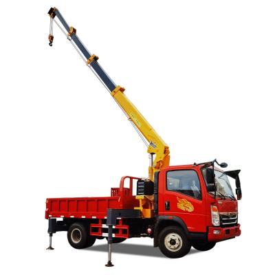 China TRUCK CRANE 5t Mini Telescopic Boom Self Loader Truck Mounted Crane for sale