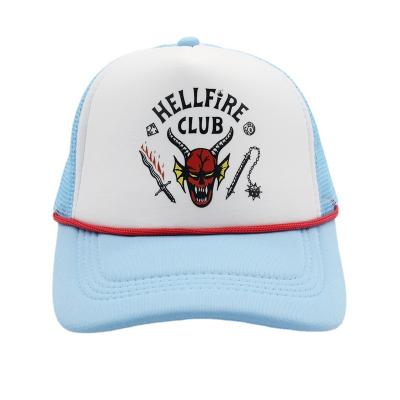 China Black Multi-Panel Hat Stranger Things Dustin Cotton Baseball Cap Hats Summer Dad Covers Adjustable HELLFIRE Mens Summer Shapback Golf Hat for sale