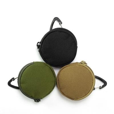 China Mini Round Parts Headphone Bags Outdoor Round Wireless Earphone Storage Triangle Loop Storage Bag Outdoor Hanging Bag Bag for sale