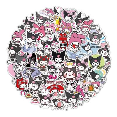 China Waterproof+Eco-friendly 100 cute cartoon kuromi graffiti stickers skateboard guitar waterproof without leaving painting stickers wholesale for sale