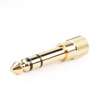 China Headset microphone Jack 6.35mm male to AUX cable. 3.5mm Audio Amplifier Female Microphone Earphone Connector Adapter With 6.35 3.5 Mm Jack for sale