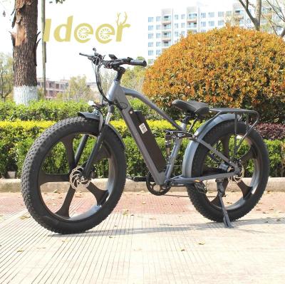 China Ideer Ddp Moped 750W 48V 15Ah Aluminum Express Bike Alloy 26 Inch Fat Tire E Bike With Full Suspension for sale