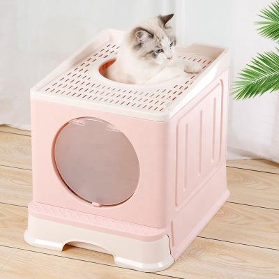 China Sustainable Cat Litter Tray Kit Cat Toilet Trainer Garbage Trays Pet Cat Toilet Plastic for sale