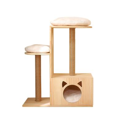 China Cats Factory Direct Climbing Frame Solid Wood Cat Jumping Tree for sale