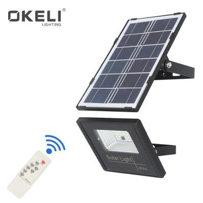 China High Quality Garden OKELI 10W 30W 60W 100W IP65 Waterproof Solar LED Solar Panels Outdoor Flood Lamp for sale