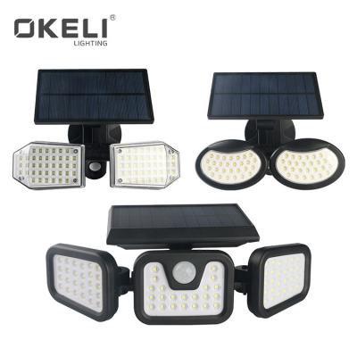 China OKELI Outdoor Waterproof Motion Sensor SMD IP65 LED Garden Solar Highlight Wall Lights for sale