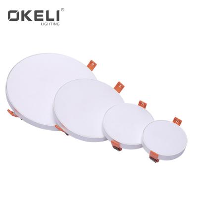 China Integrated Die Cast New Design OKELI 10W Aluminum 18W 24W 36W Commercial Indoor Desktop Die Casting Recessed LED Panel Light for sale